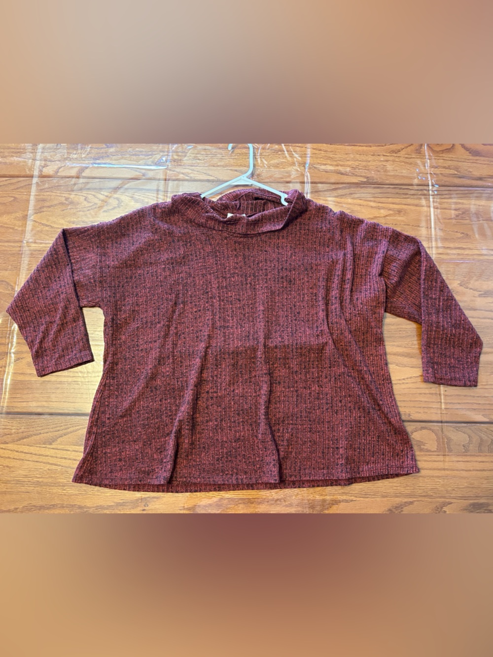 Cozy Women's Burgundy Cowl Neck Sweater